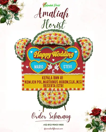 Papan Bunga Pernikahan Marga Sari